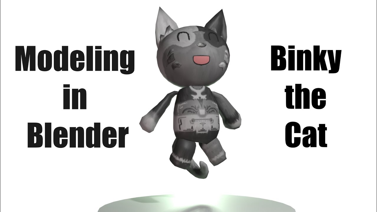 3D Modeling the BinxOffDuty Mascot in Blender - Binky the Cat - Time Lapse - Part 1