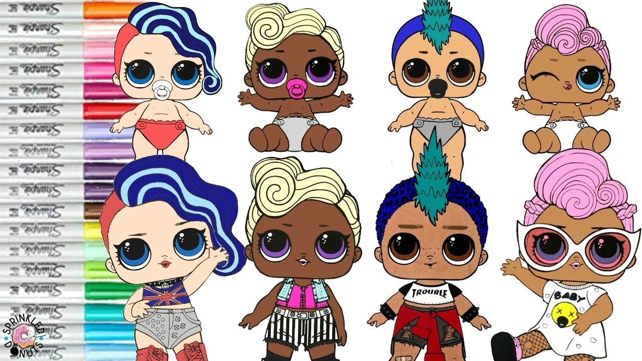 LOL Surprise Dolls Coloring Book Compilation Rock Club PunK BOi Grunge GRRRL Funky QT Cheeky