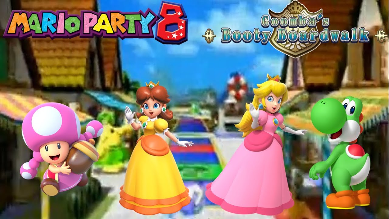 Mario Party 8   Toadette vs Daisy vs Peach vs Yoshi   Goomba's Booty Boardwalk