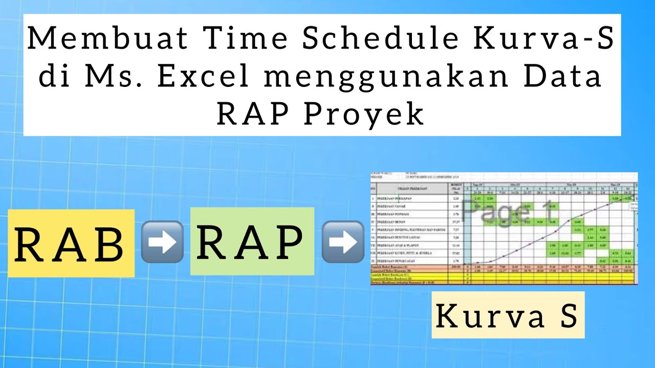 Estimator #24 - Membuat Time Schedule Kurva S di Ms Excel menggunakan Durasi dari Data RAP Proyek