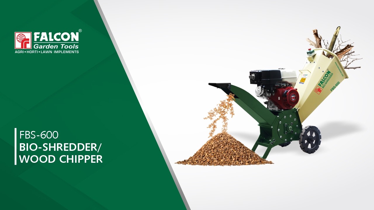 FALCON Bio Shredder/Wood Chipper FBS 600| Powerful Solution for Large Yard or Lawn Waste
