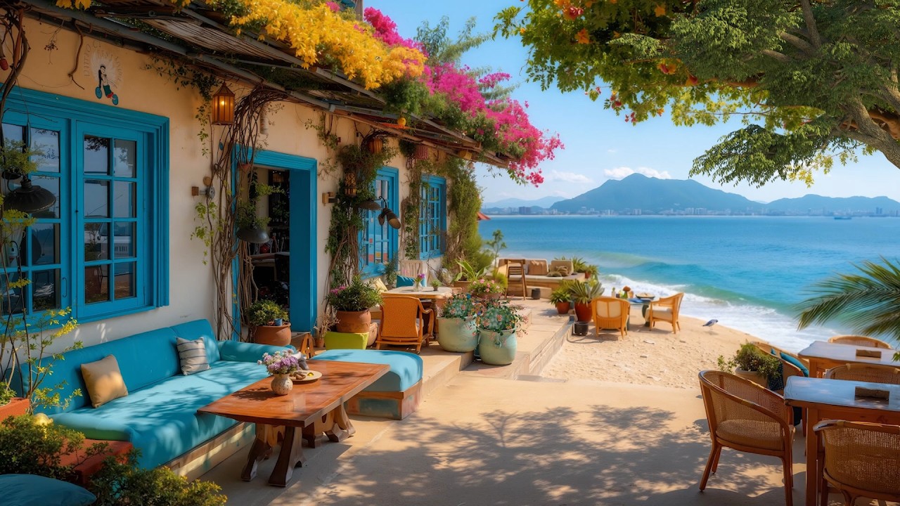 Summer Beachside Café 🌊 Relaxing Morning Jazz & Bossa Nova Music