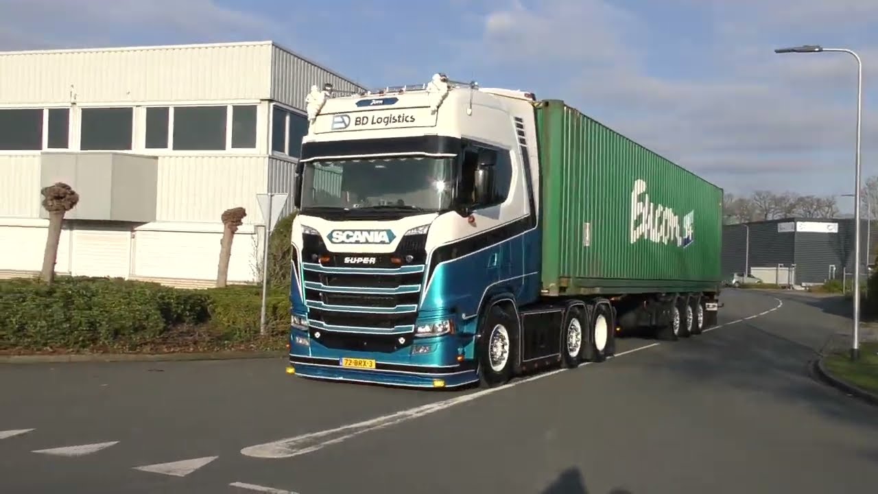 BD LOGISTICS SCANIA S520 NextGeneration V8 LOUD open pipe sounds [ONBOARD]