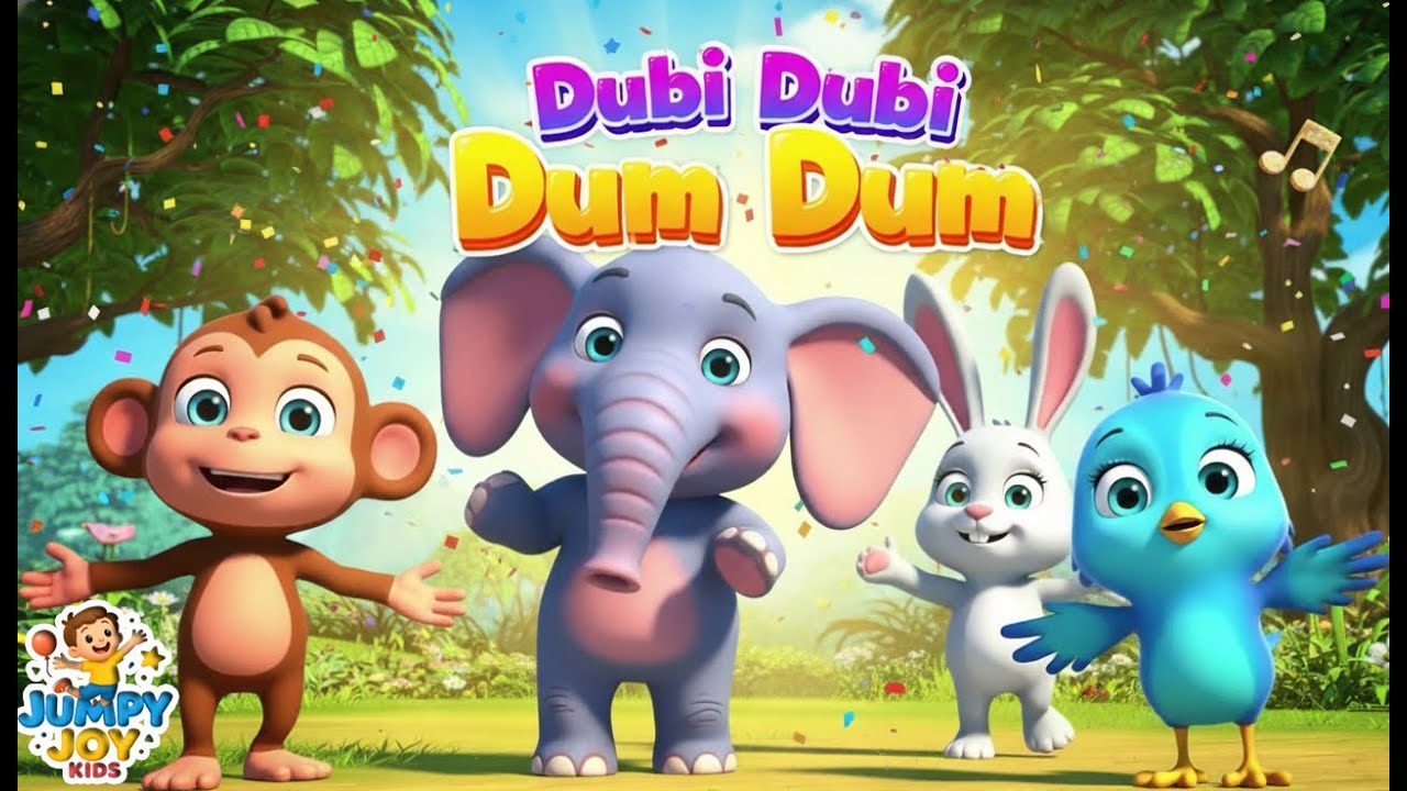 Dubi Dubi Dum Dum | Animal Dance Party Song for Kids | Fun Jungle Dance by Jumpy Joy Kids