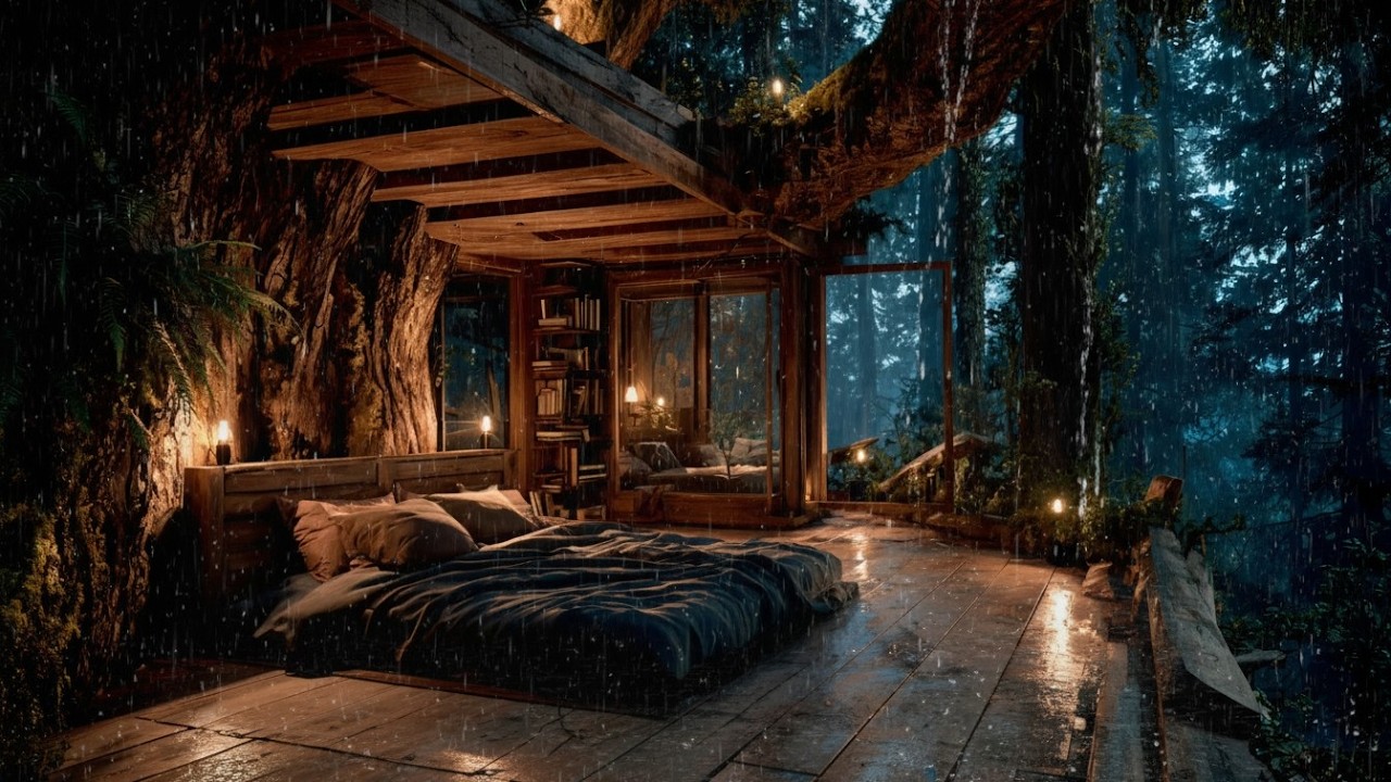 Soft Rain in the Deep Forest at Night 🌧️| Relax & Drift into Deep Sleep, Relaxation