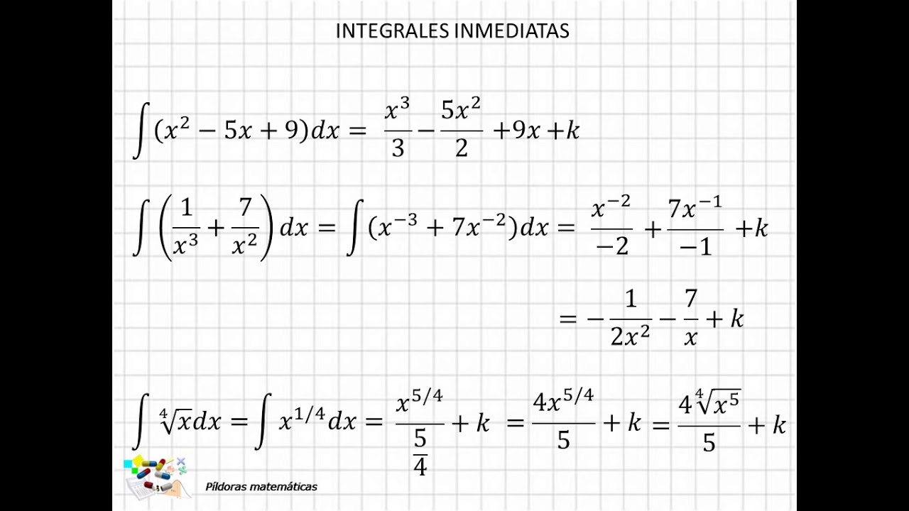 12 Ejercicios de integrales inmediatas I
