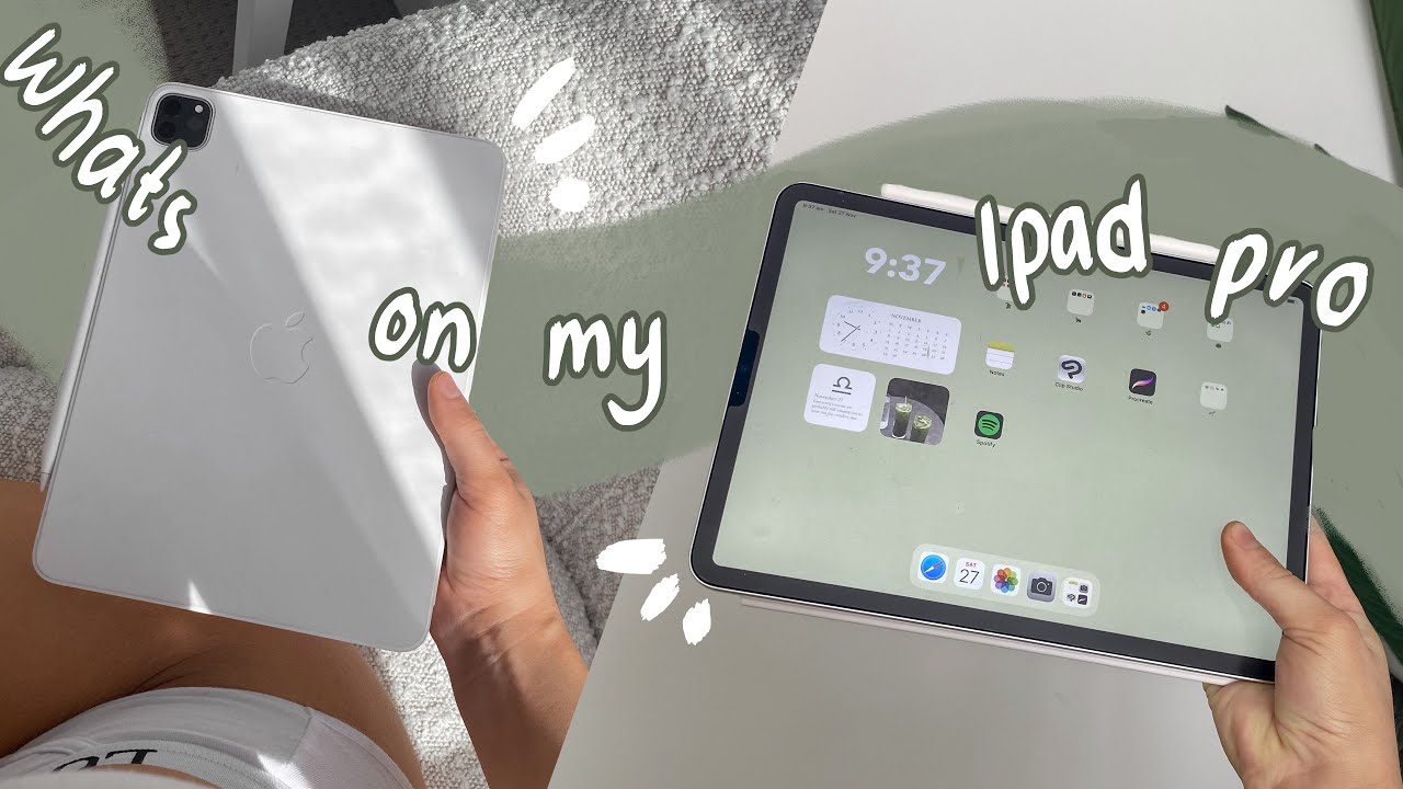 WHATS ON MY IPAD PRO 2021 | IOS15 widgets & green aesthetic