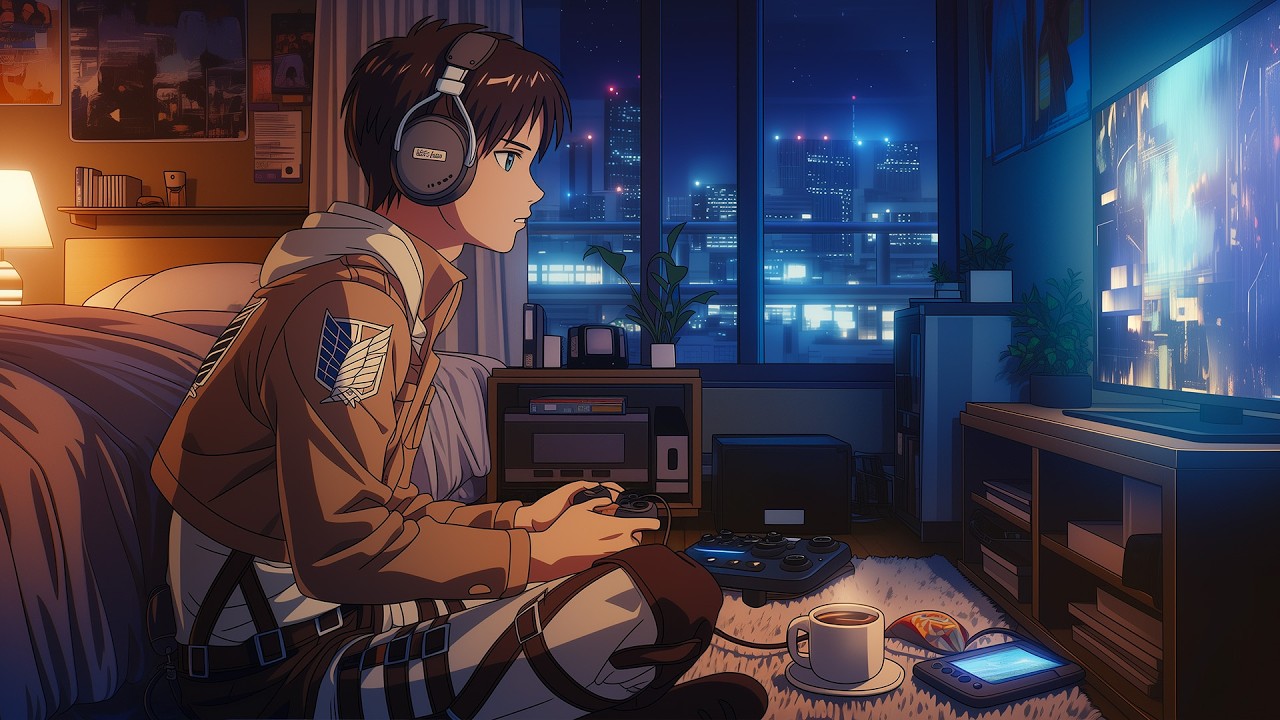 Music to Keep Your Mind Calm and Focused – Anime Lofi Hip Hop Mix – Late Night Gaming Vibes