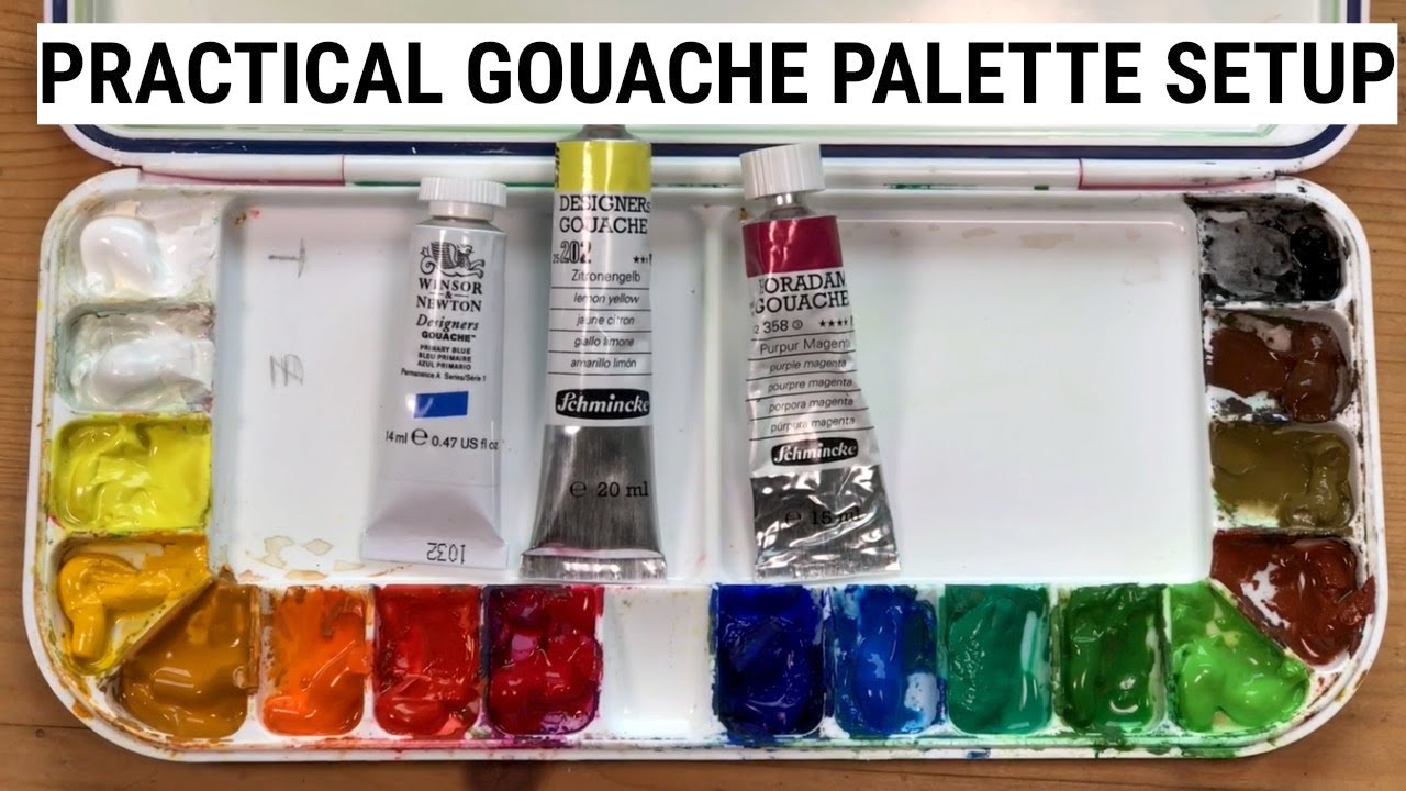 My favorite gouache palette setup
