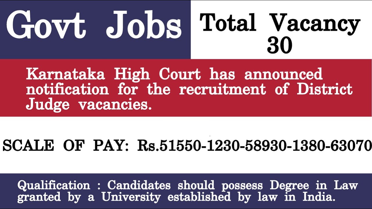 Karnataka HC Answer Key 2021 &ndash; District Judge (Prelims) Provisional Key Released