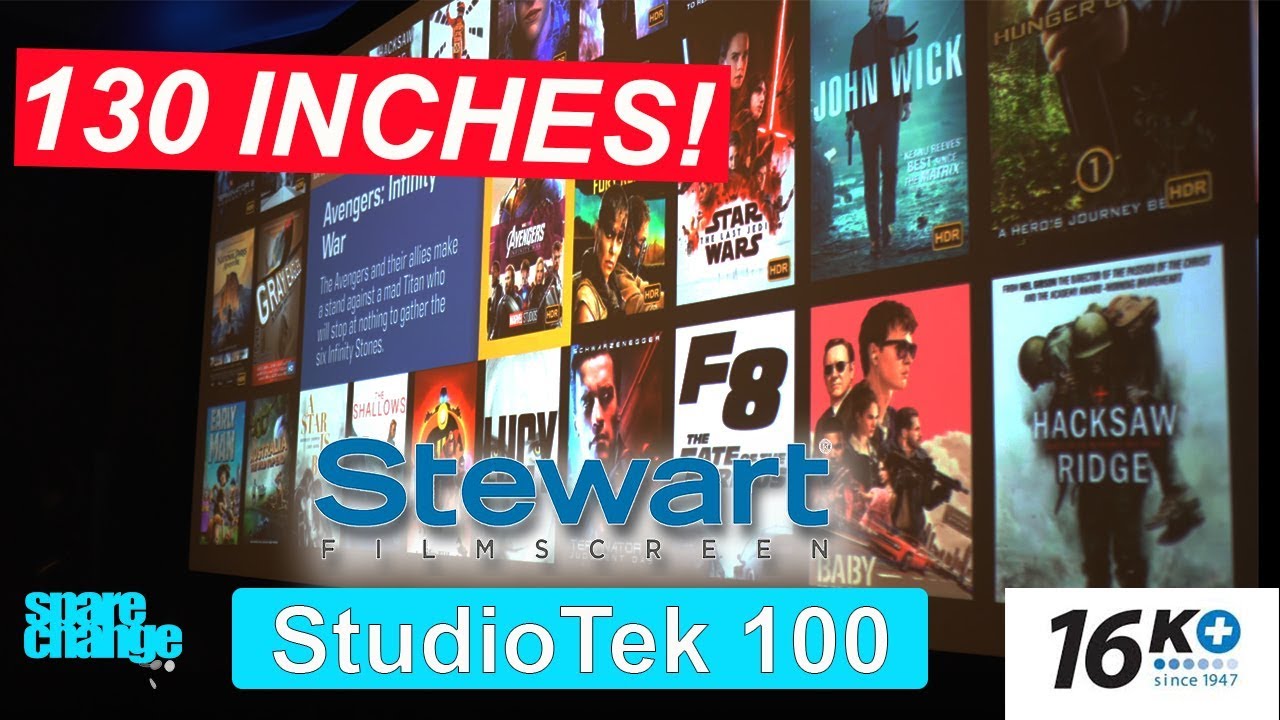 130 Inches! Stewart Filmscreen StudioTek 100 Home Theater Projector Screen Review & Setup