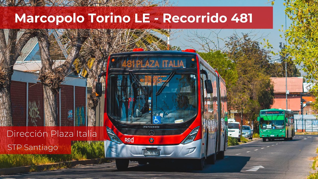 Viaje a Plaza Italia en bus Marcopolo Articulado de STP Santiago por Recorrido 481 - Red Movilidad