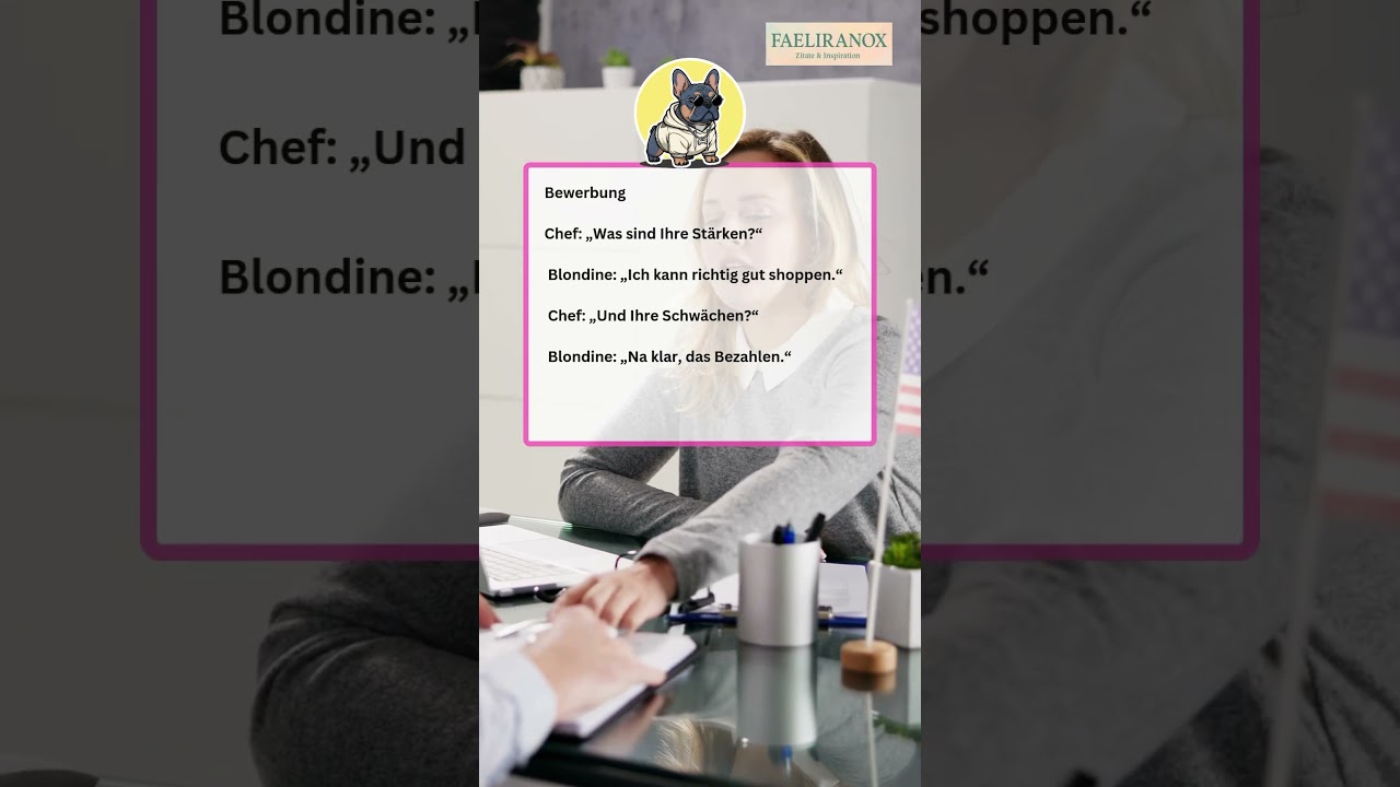 Lustiger Blondinenwitz im Bewerbungsgespr&auml;ch | Kurz & Witzig