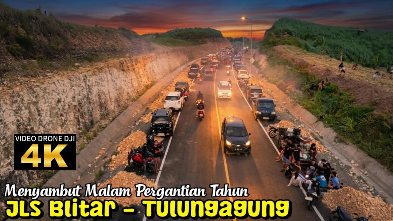 Sambut Tahun Baru JLS Blitar arah Tulungagung 4K Video drone | Titik Viral Top Views Gayasan 100%