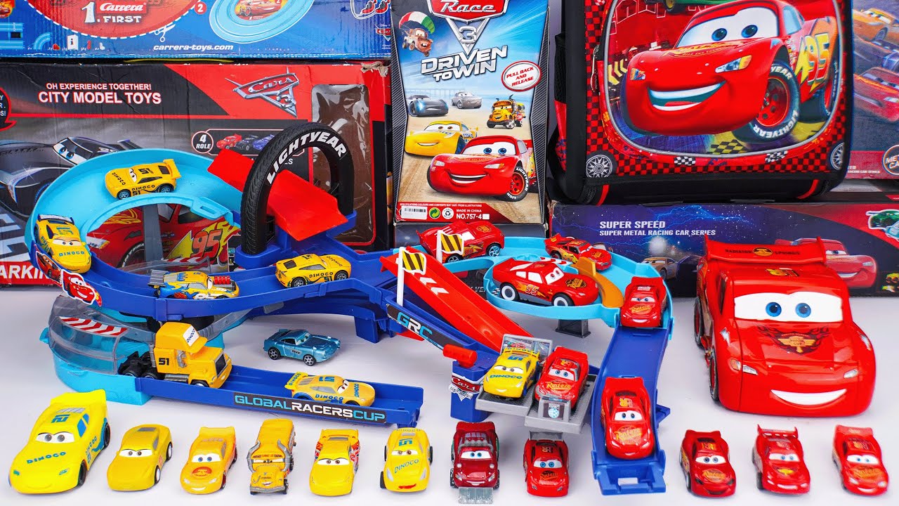 Disney Pixar Cars Unboxing Review | Lightning McQueen Racing Track Playset Collection