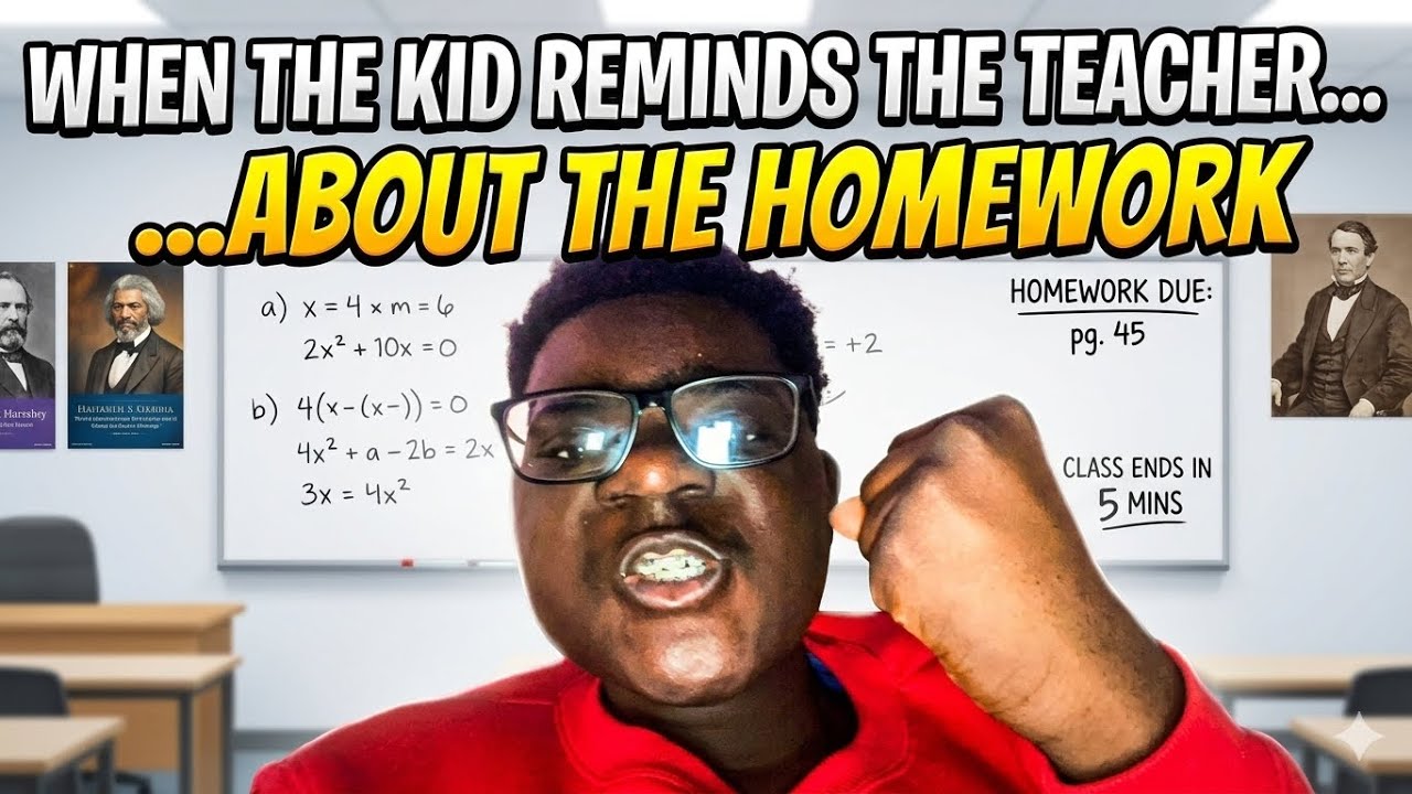 When a kid reminds the teacher about the homework 