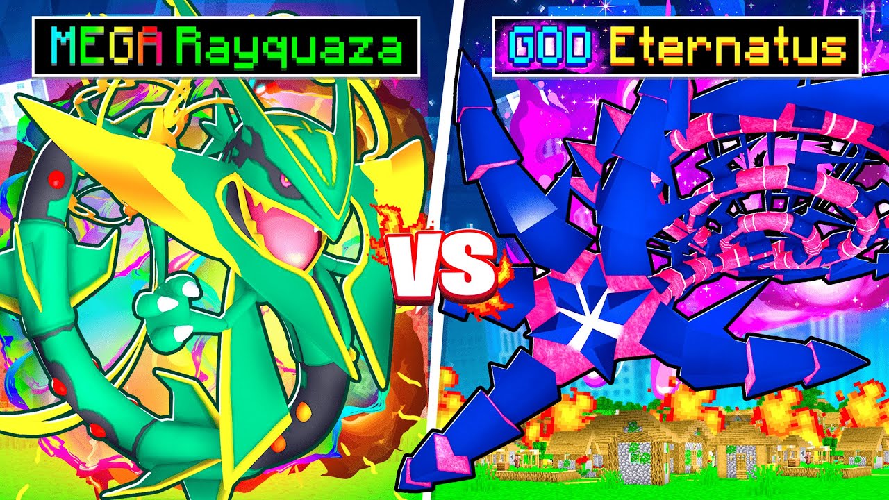 MEGA RAYQUAZA vs GOD ETERNATUS In Minecraft Pixelmon!