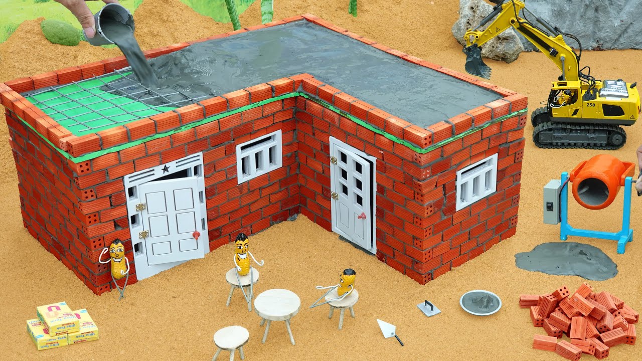 Hail Destroys Roof - Science Project Building a House and Pouring a Strong Concrete Roof