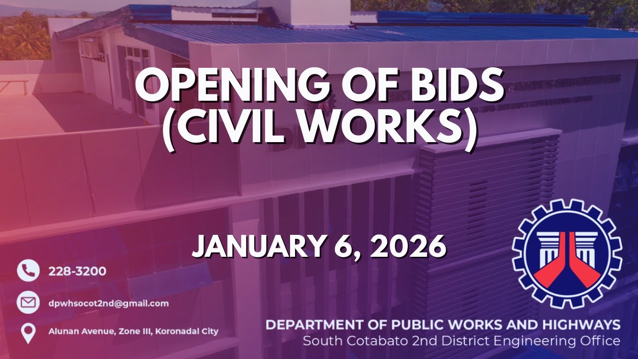 Procurement Livestream for DPWH South Cotabato 2nd DEO on January 6, 2026