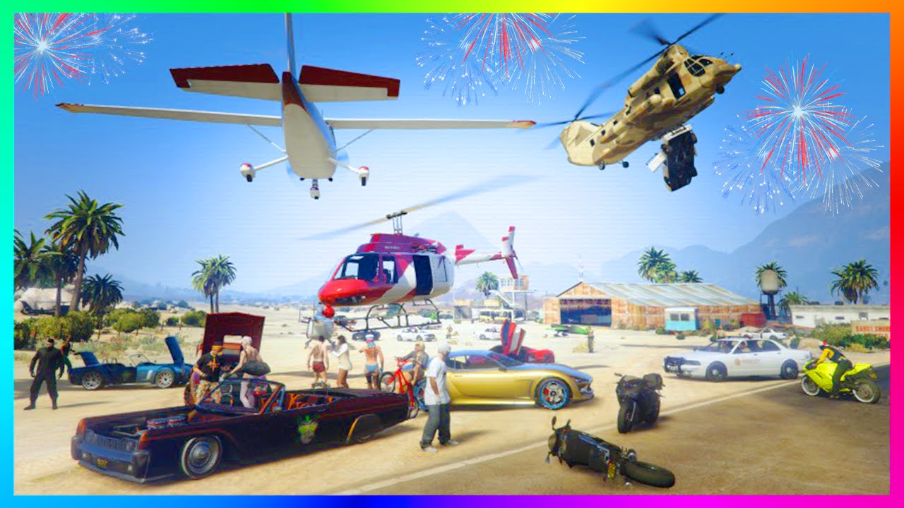 GTA ONLINE FREE MODE - EARLY INDEPENDENCE DAY SHOWCASE, YACHT FIREWORK PARTIES & CHILIAD JUMP!