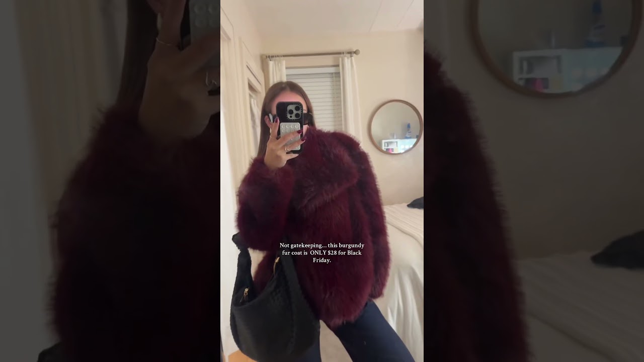 Luxurious burgundy faux fur jacket &ndash; so soft & stylish! #fauxfur