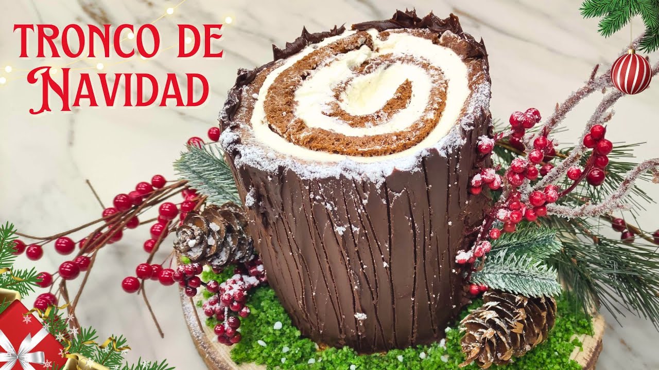 🌟 Tronco de Navidad Fácil y Delicioso - Tutorial Paso a Paso para un resultado ¡Sorprendente! 🎄🤩
