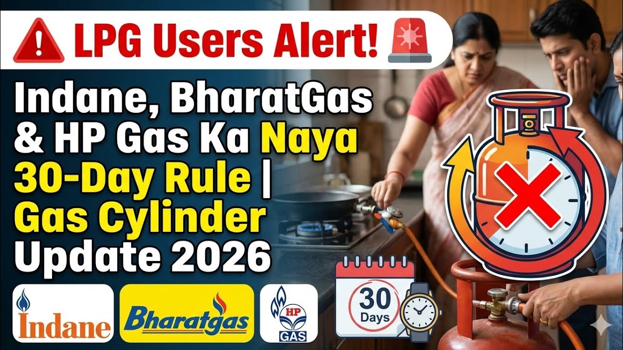 LPG Users Alert! 🚨 Indane, BharatGas & HP Gas Ka Naya 30-Day Rule | Gas Cylinder Update 2026