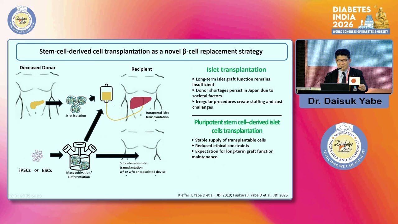 DAY 1 DiabetesIndia Hall 1 20 Beta Cell Replacement Therapies using iPS derived Islet Cells for T1D