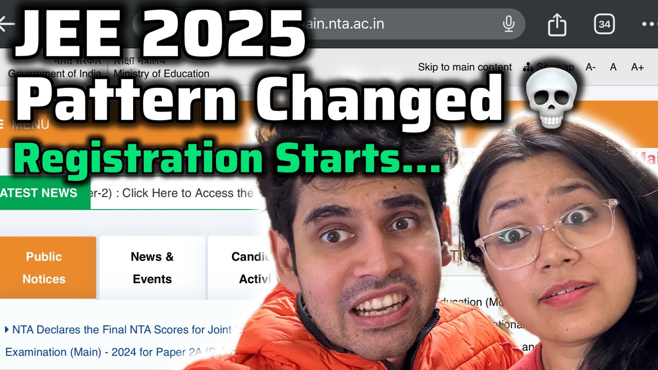 OFFICIAL JEE Main 2025 PATTERN Change - Emergency 🚨 Registration Starting..