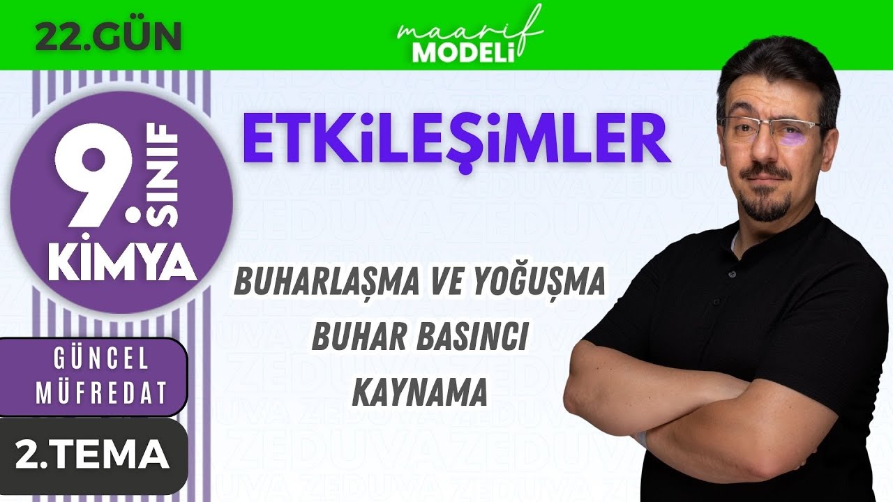 Buharlaşma ve Yoğuşma  + PDF 📌 9. SINIF KİMYA YENİ MÜFREDAT 2025 📌2. TEMA GÜN 22