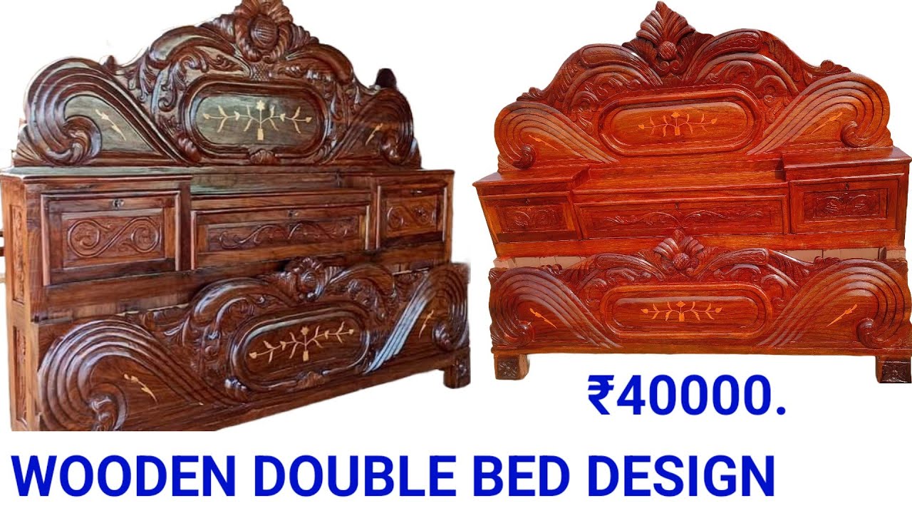 Wooden Double Bed Design With Price/ डबल बेड/Shisham Boxes Palang Design Latest/ Teakwood Bed Design