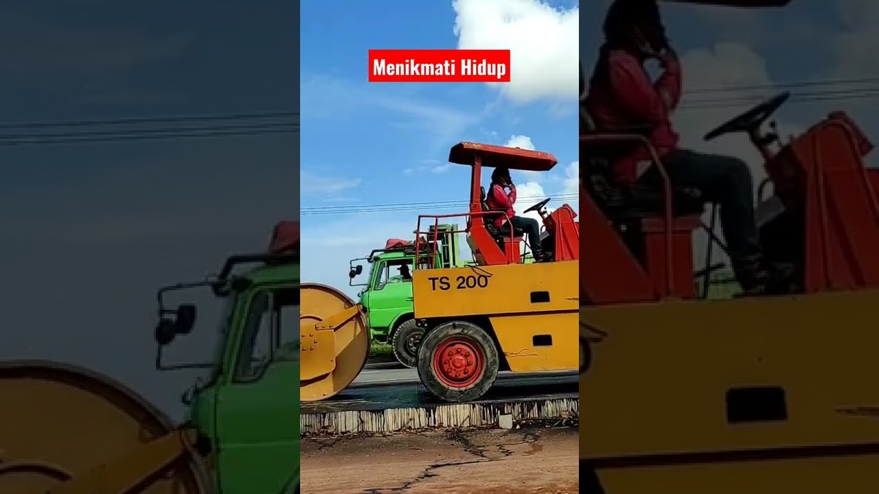 Kerja Proyek Pengaspalan Dengan SAKAI  Tyre Roller TS200 dan Nikmati Hidupmu Bro #shorts