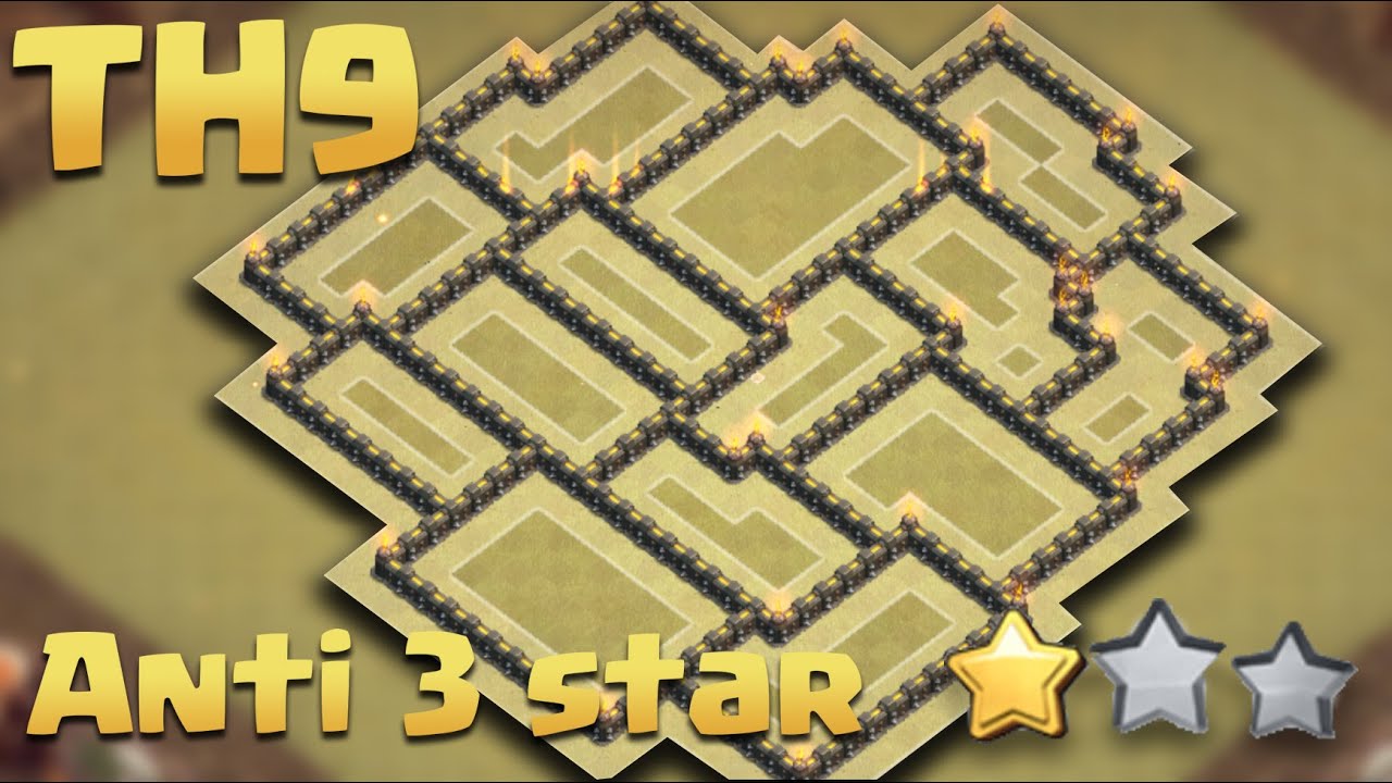 Town Hall 9 (TH9) Update WAR BASE Anti-3 Star + Replays Proof All Combo Attack