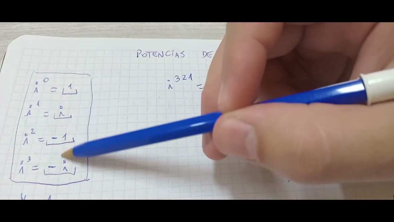 Potencias de i: i², i³, i⁴ y el patrón