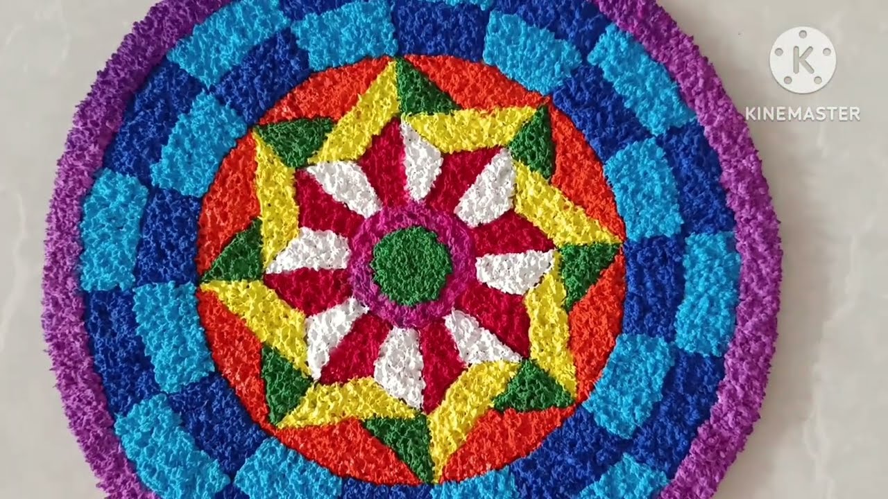 paper pulp rangoli | paper pookalam | tissue paper rangoli | diy readymade rangoli