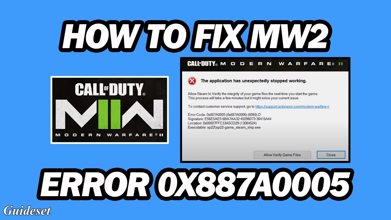 Fix Modern Warfare 2 Error 0X887A0005 the Application Has Unexpectedly Stopped Working