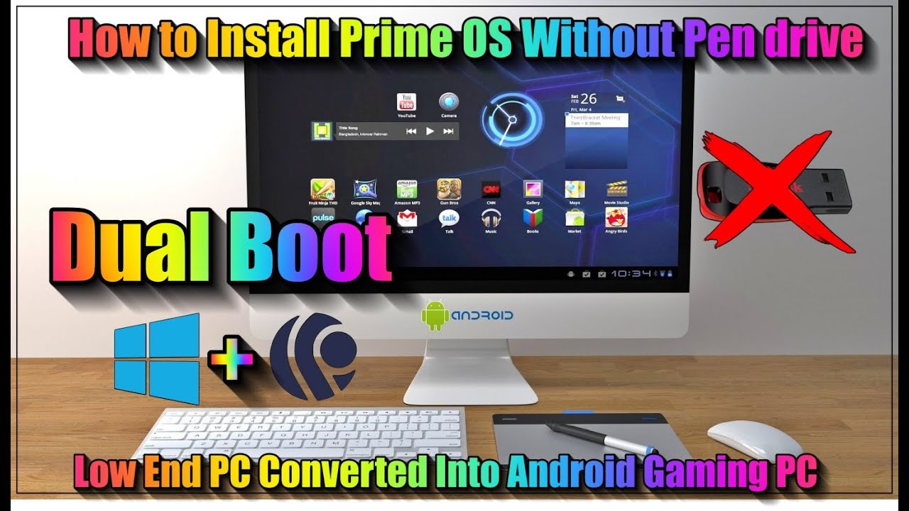 How to Install Prime OS Without Pen drive | Low End PC Converted Into Android Gaming PC | Dual Boot