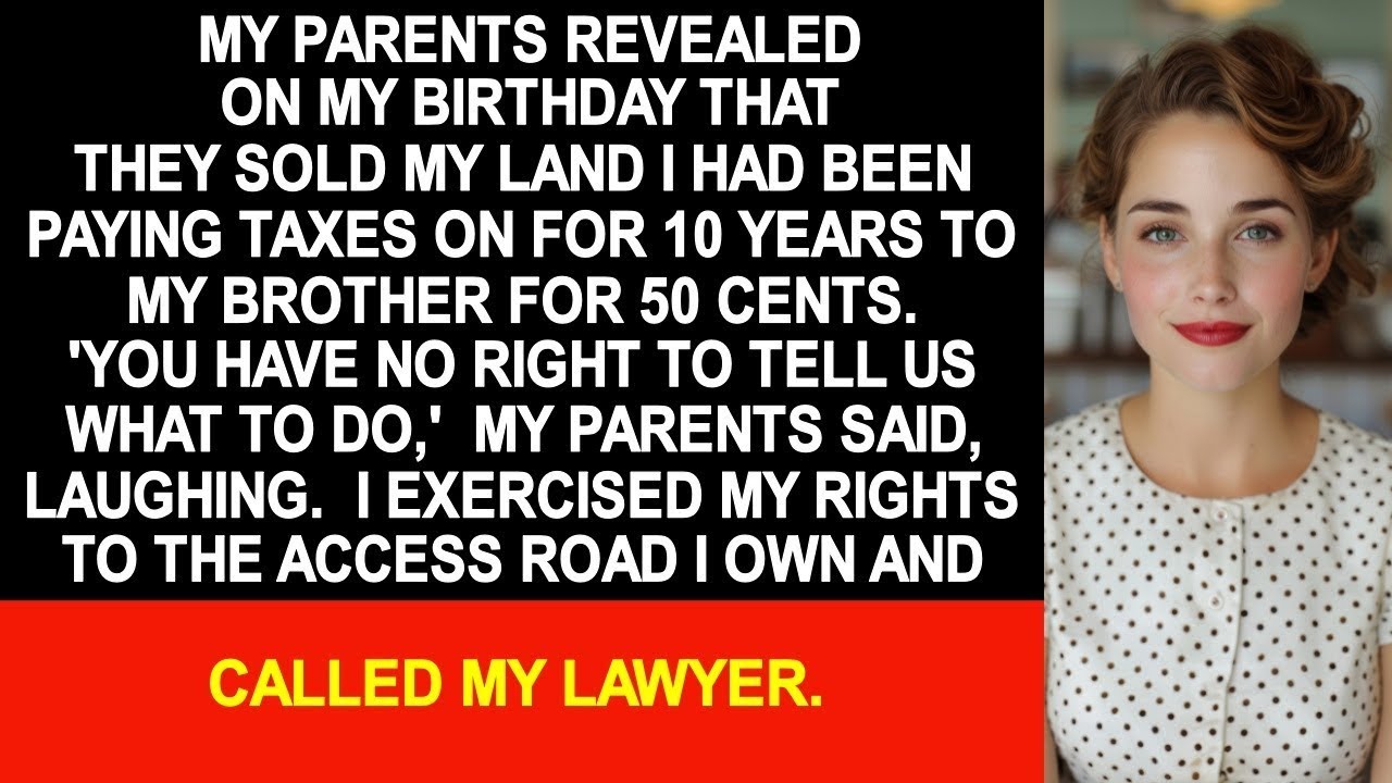 My parents revealed on my birthday that they sold my land to my brother for 50 cents...