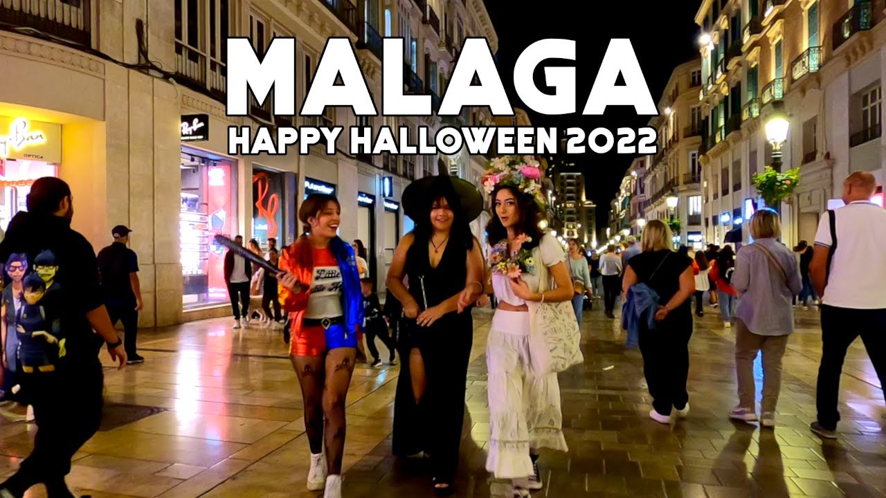 Malaga City Spain Happy Halloween 2022 Update Costa del Sol | Andalucía [4K]