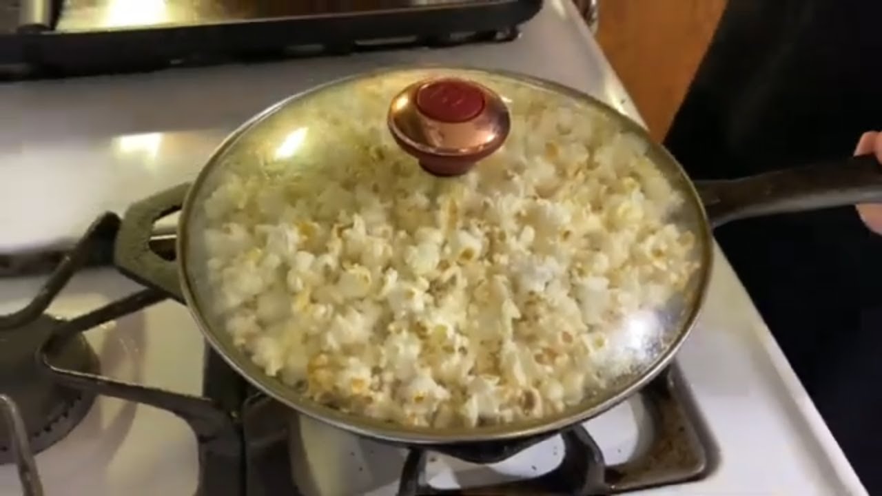 Popcorn Cooked In BACON GREASE And Cast Iron!!