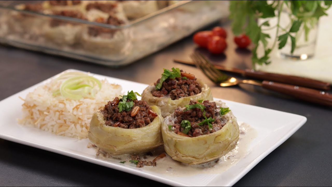 محشي ارضي شوكي باللحم المفروم بطريقة سهلة و طعم لا يقاوم 🥰😋