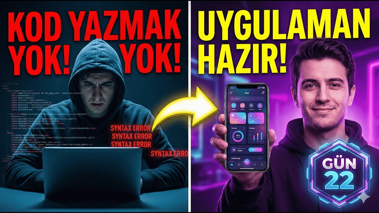 KOD YAZMADAN UYGULAMA YAPIN! 📱|30 Günde 30 Yapay Zeka Uygulaması - Gün-22  #reklam  #rork