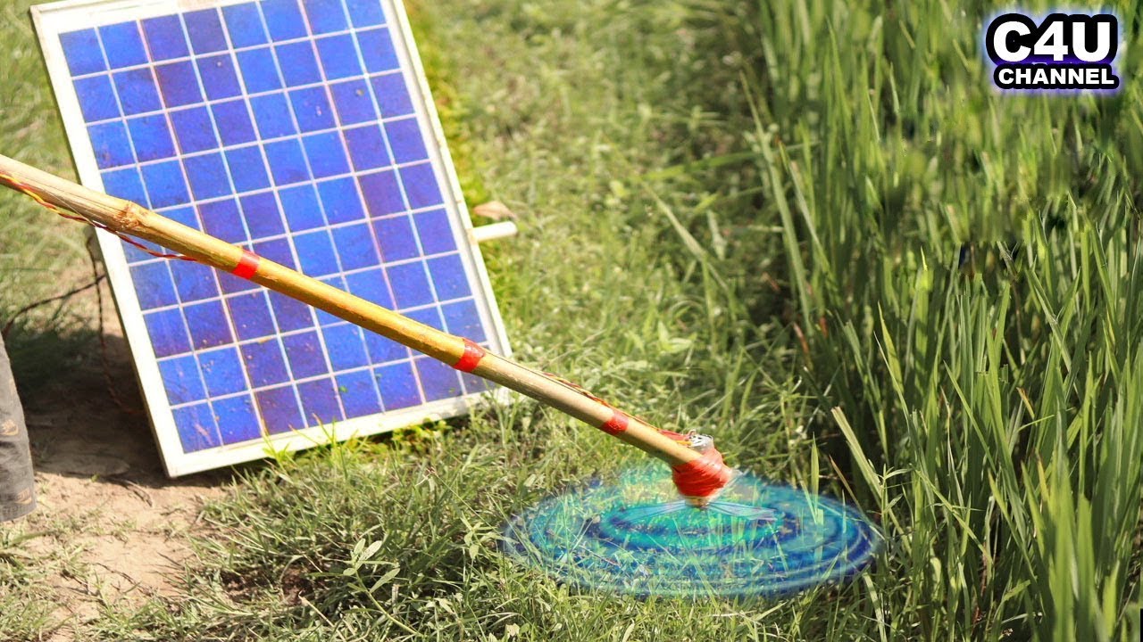 Ultra RPM Speed with Solar Powered || How to Make a Grass Cutter at home in Hindi || C4U