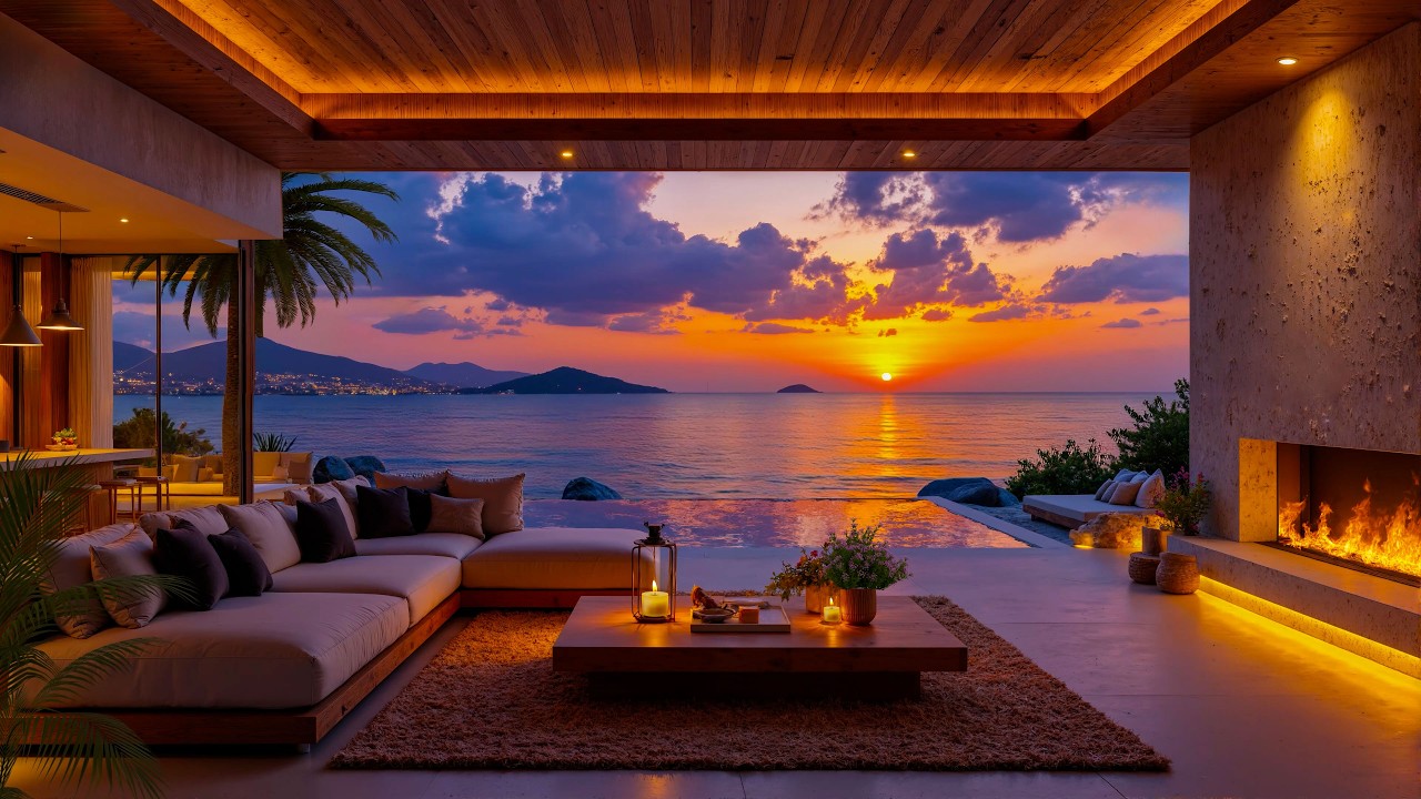 Smooth Bossa Nova Jazz In a Luxury Resort Space - Sunset Jazz Music Helps Heal The Mood