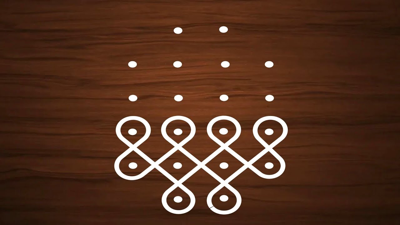 Simple chukki rangoli of 6 to 4 dots rangoli | unique rangoli designs 