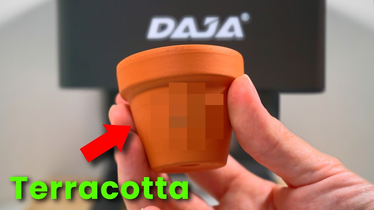 #295 DAJA DJ6 Laser on Terracotta / Can you Engrave on a Flowerpot?