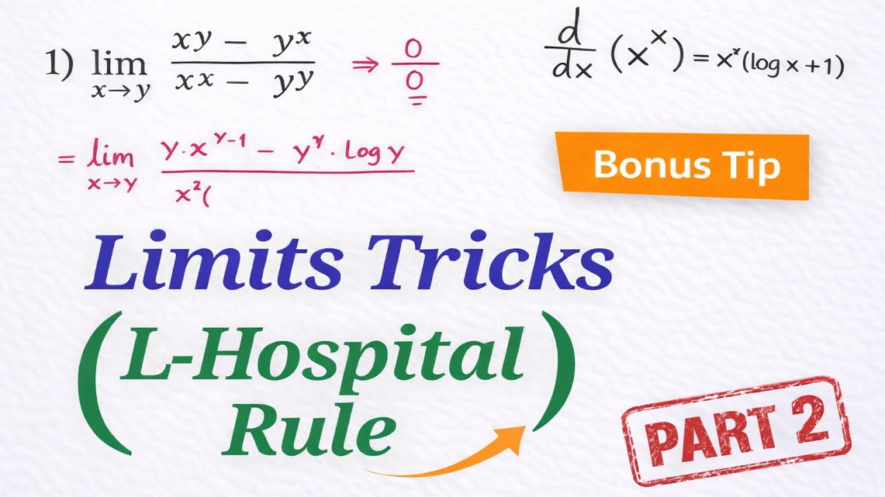 L-Hospital Rule - Part 2 | Limits Tricks | MH-CET | Mathematics | How to solve in Minimum Time
