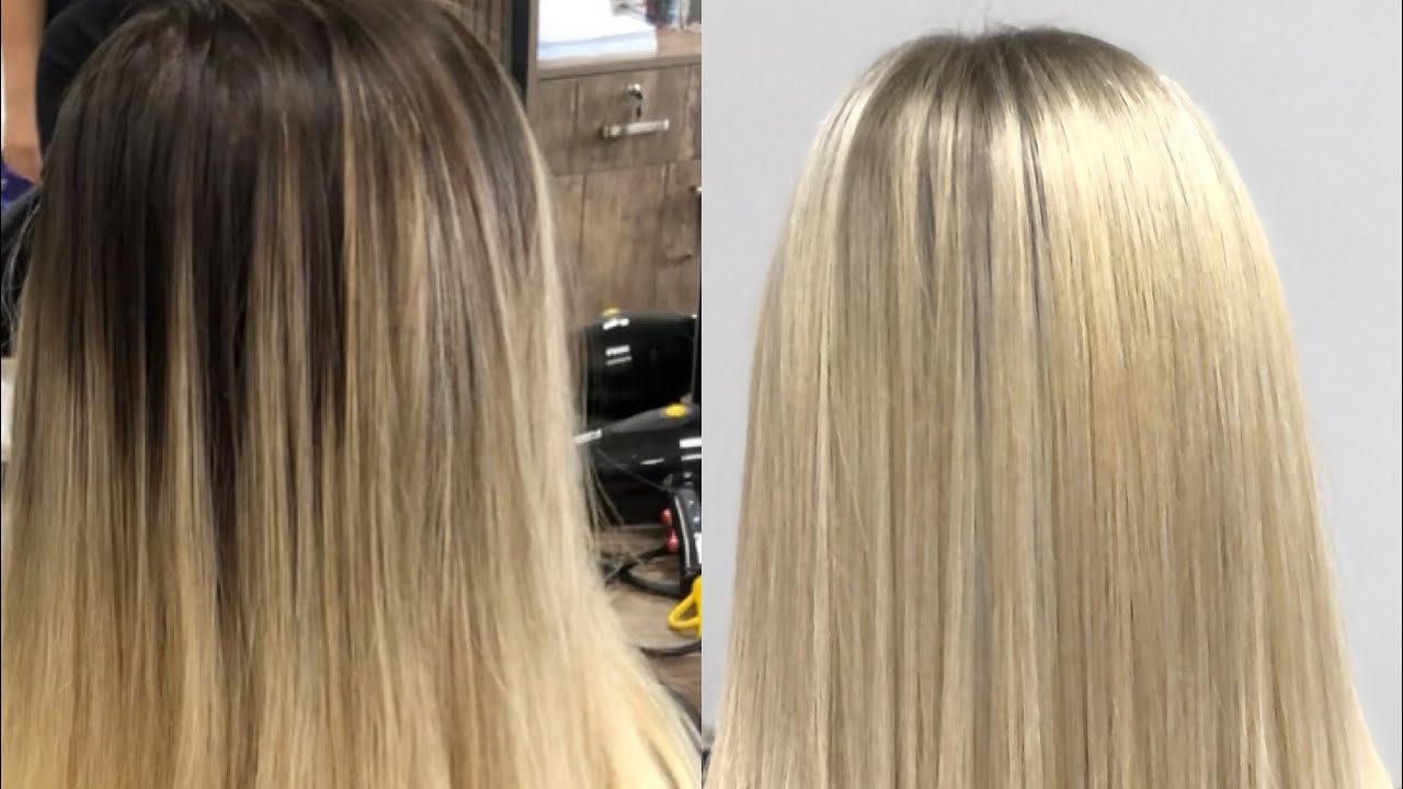 Ombreli saçı açıp sarıya geçiş yaptık. #ombrehair