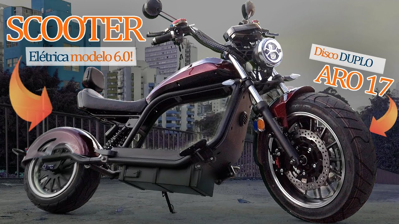 Novidade: SCOOTER ELÉTRICA MODELO 6.0 Aro 17 na frente com disco DUPLO fora o conforto e o estilo.