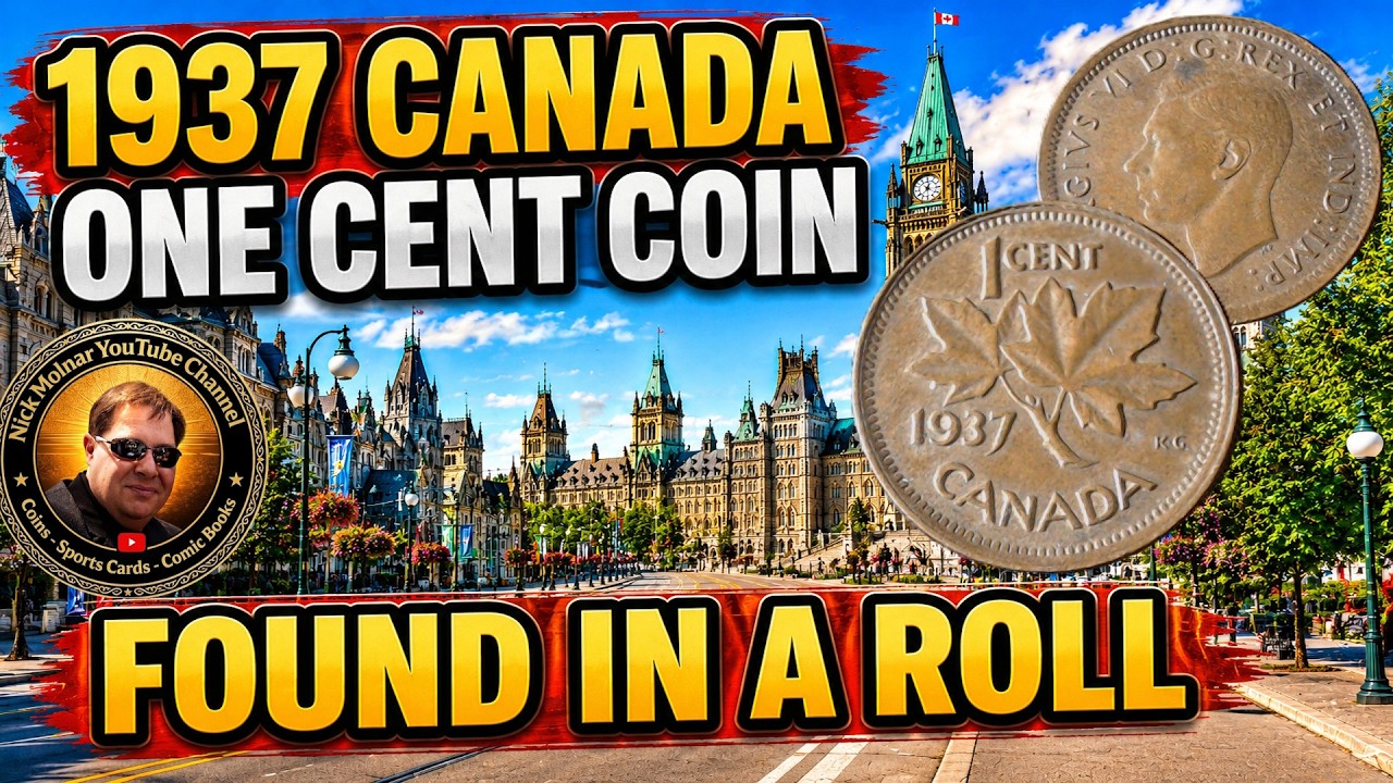 1937 Canada 1 Cent Coin  First Year of King George VI  Coin Roll Hunting Find